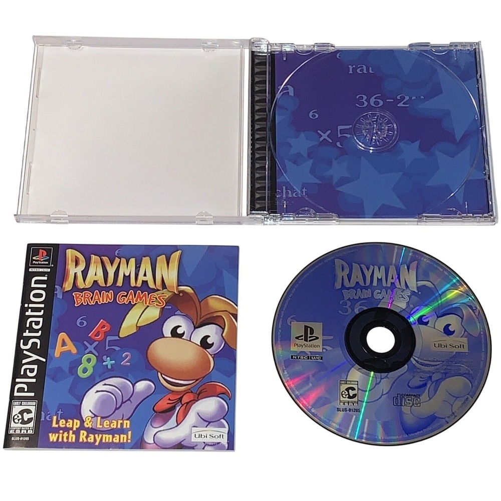 Rayman: Brain Games (PS1, 2000) CIB Manual, Reg Card Tested w/ Gameplay Photos